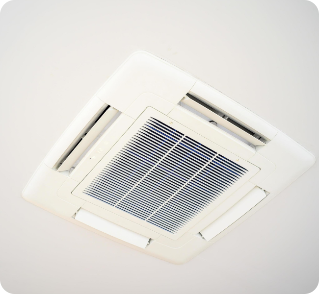 Ceiling cassette air conditioning unit in a home